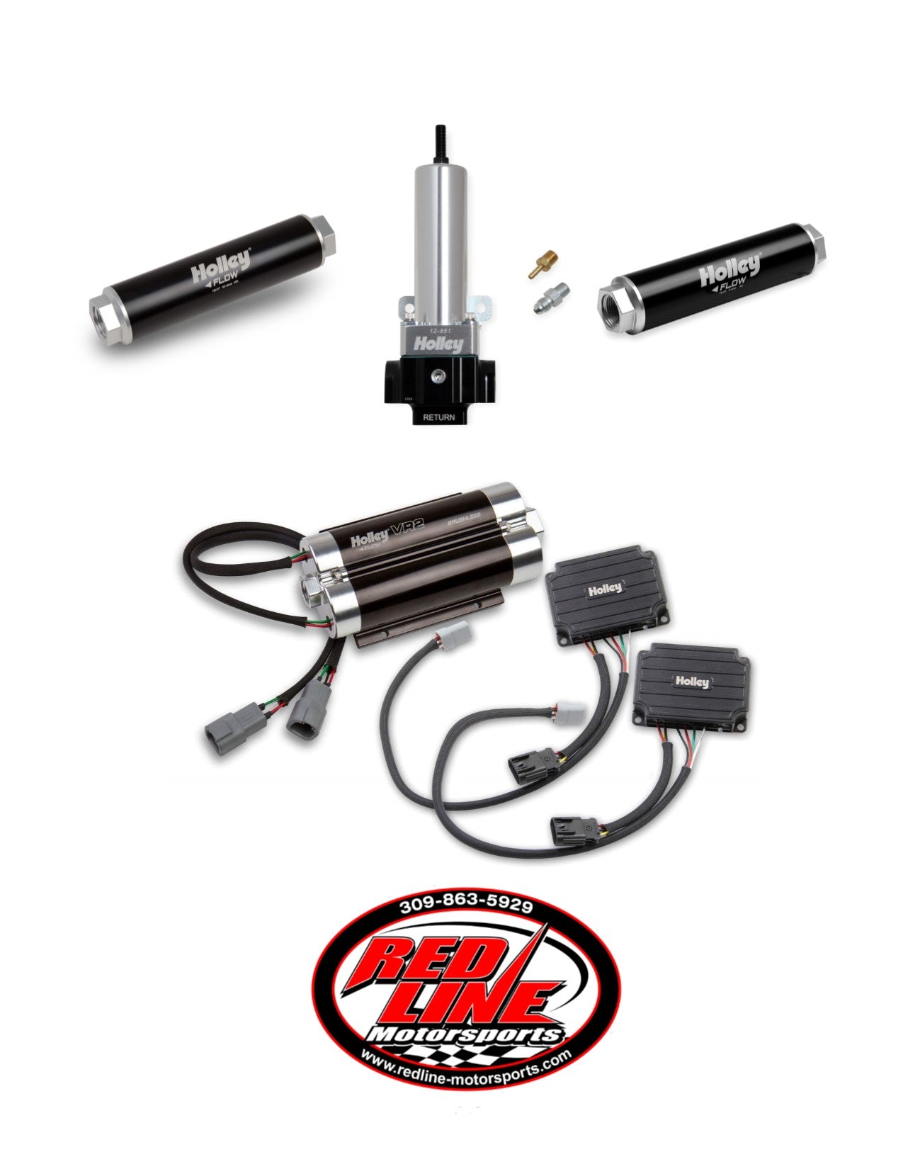 VR2 BRUSHLESS FUEL PUMP-SINGLE 16AN INLET WITH 2 PORT REGULATOR KIT (Up to 3200 HP N/A or 1900 HP Boosted on Gasoline at 13.8V)