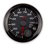 2-1/16 OIL PRESSURE GAUGE, 0-100PSI, CAN, BLACK